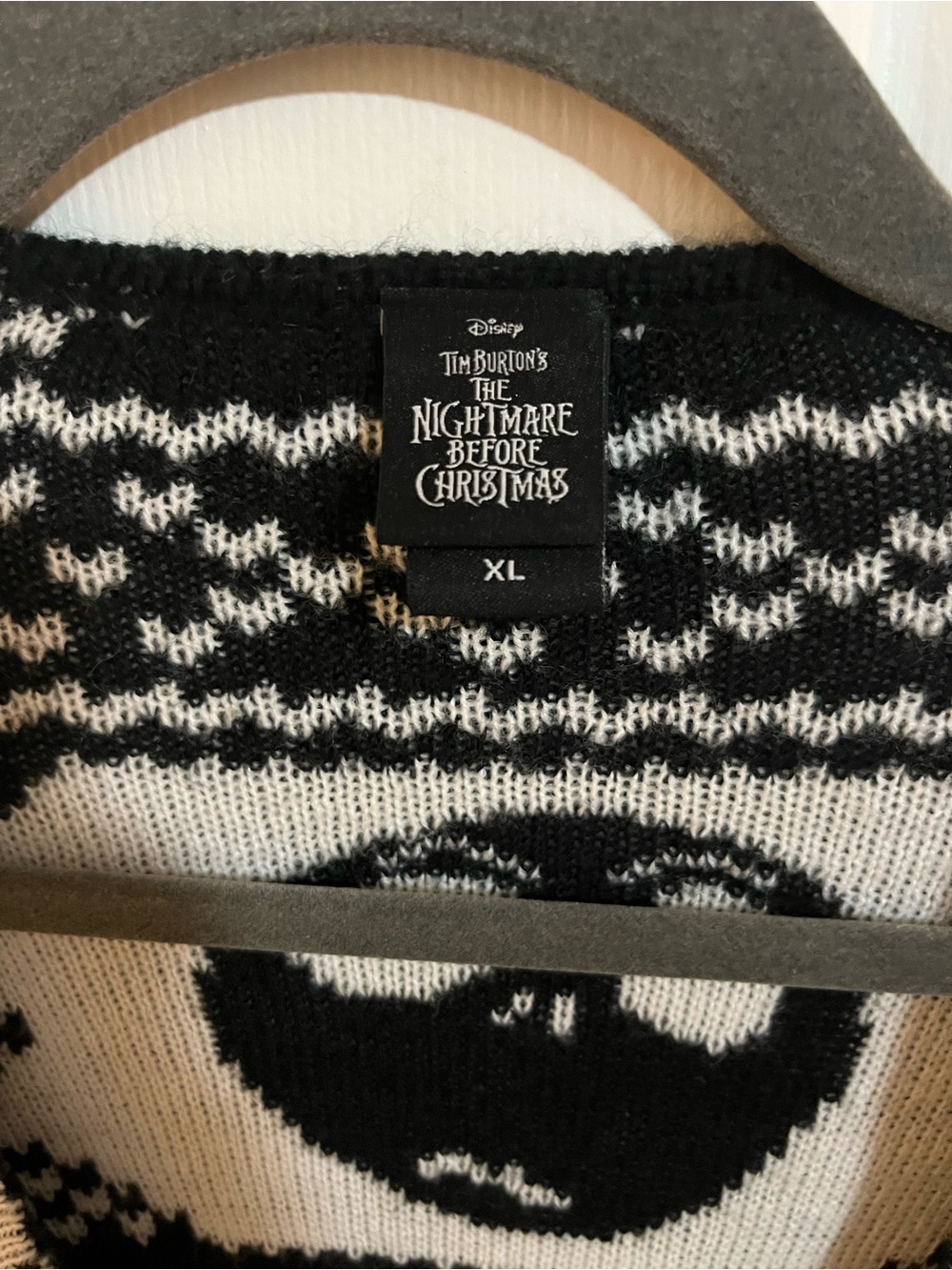 Disney Nightmare Before Christmas Jack Skellington Fair Isle Cardigan XL EUC - Picture 2 of 3